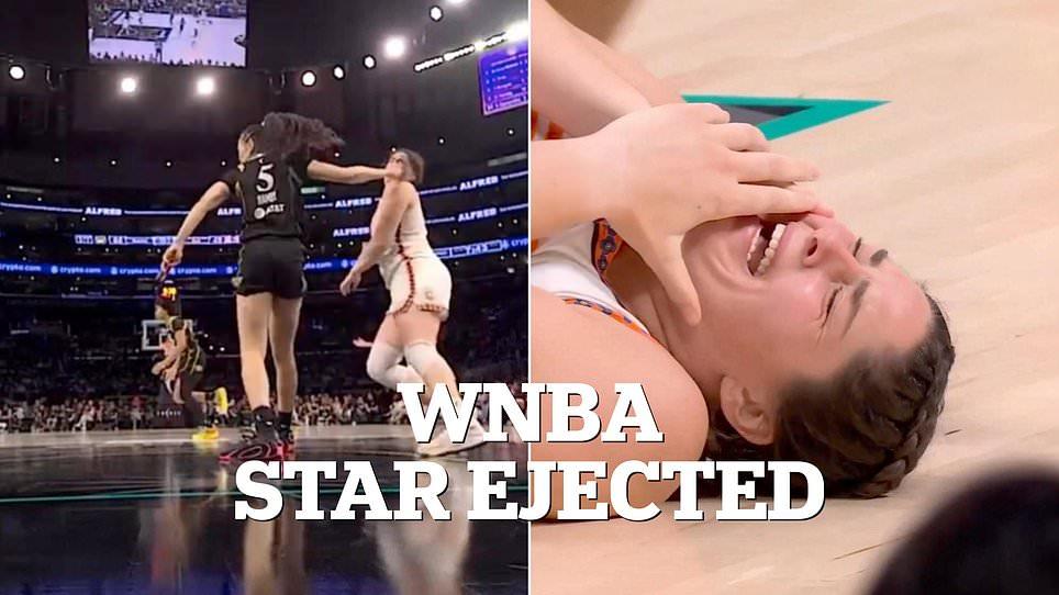 WNBA star ejected for elbowing rival in the face in league's latest brutal foul