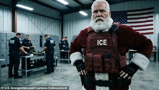 ICE turns Santa into an immigration agent to issue brutal holiday-themed message to illegal migrants