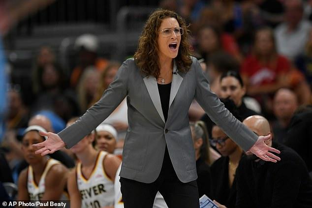 Fury as Indiana Fever coach defends rival player who left Sophie Cunningham bloodied with brutal foul and then complained about her 'white privilege'